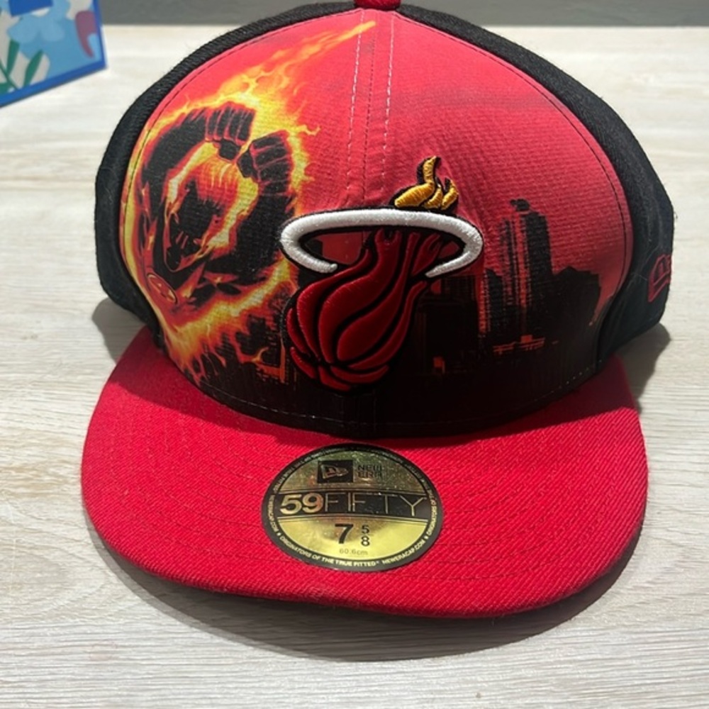 Miami Heat fitted Hat with human Torch